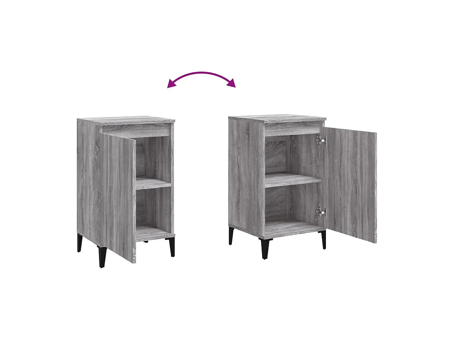 Table de chevet sonoma gris 40x35x70 cm bois d'ingénierie