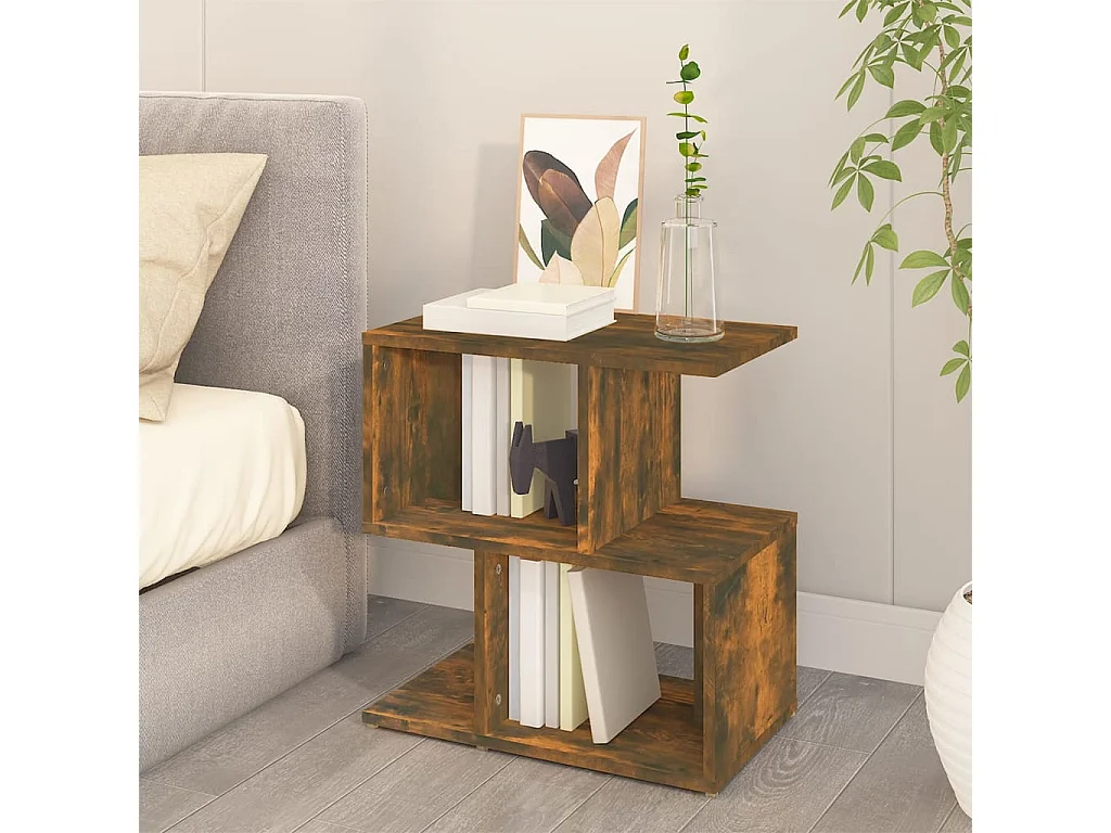 Table de chevet Chêne fumé 50x30x51,5 cm Bois d'ingénierie