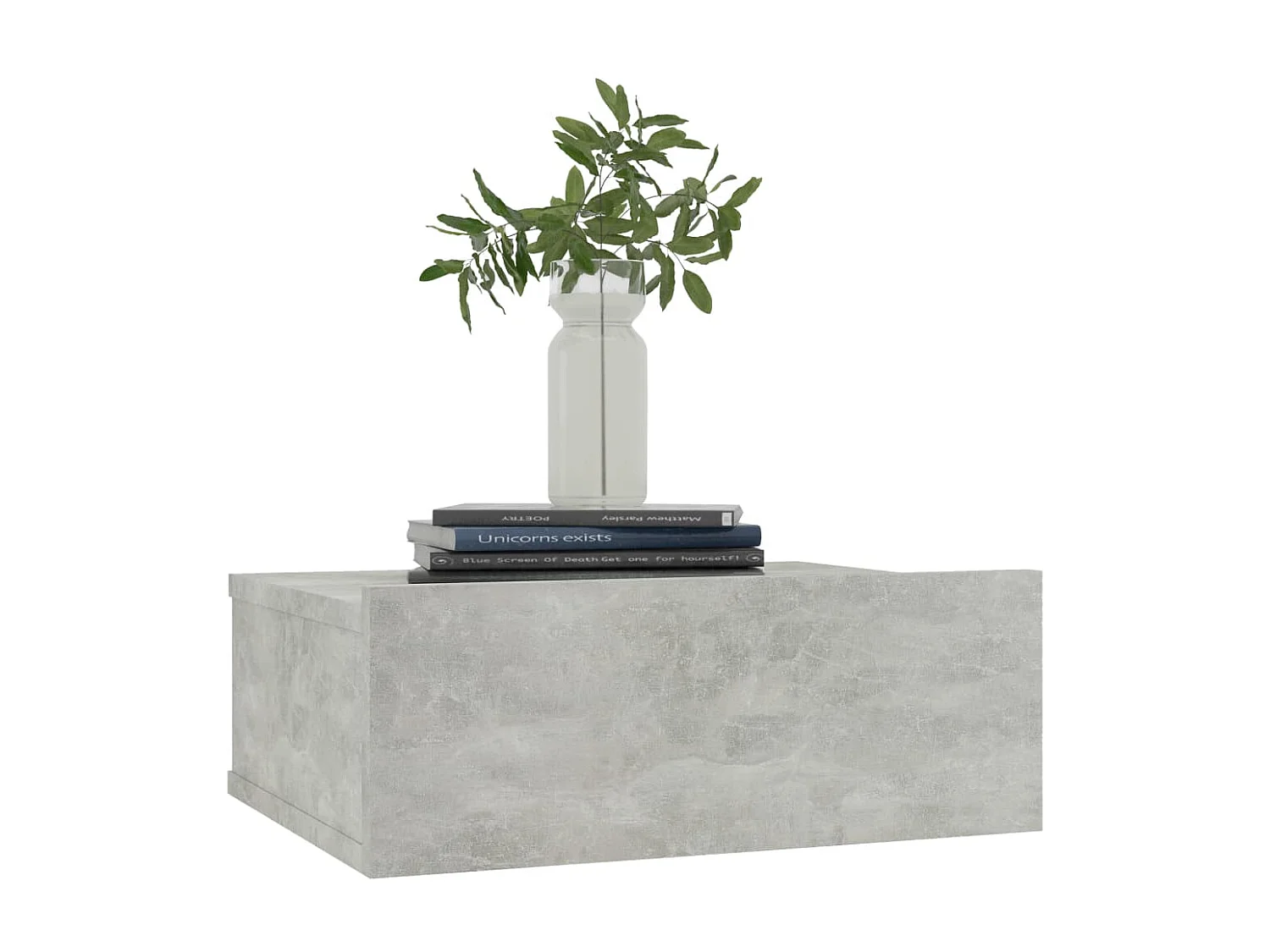 Tables de chevet flottantes 2 pièces Gris béton 40x30x15 cm