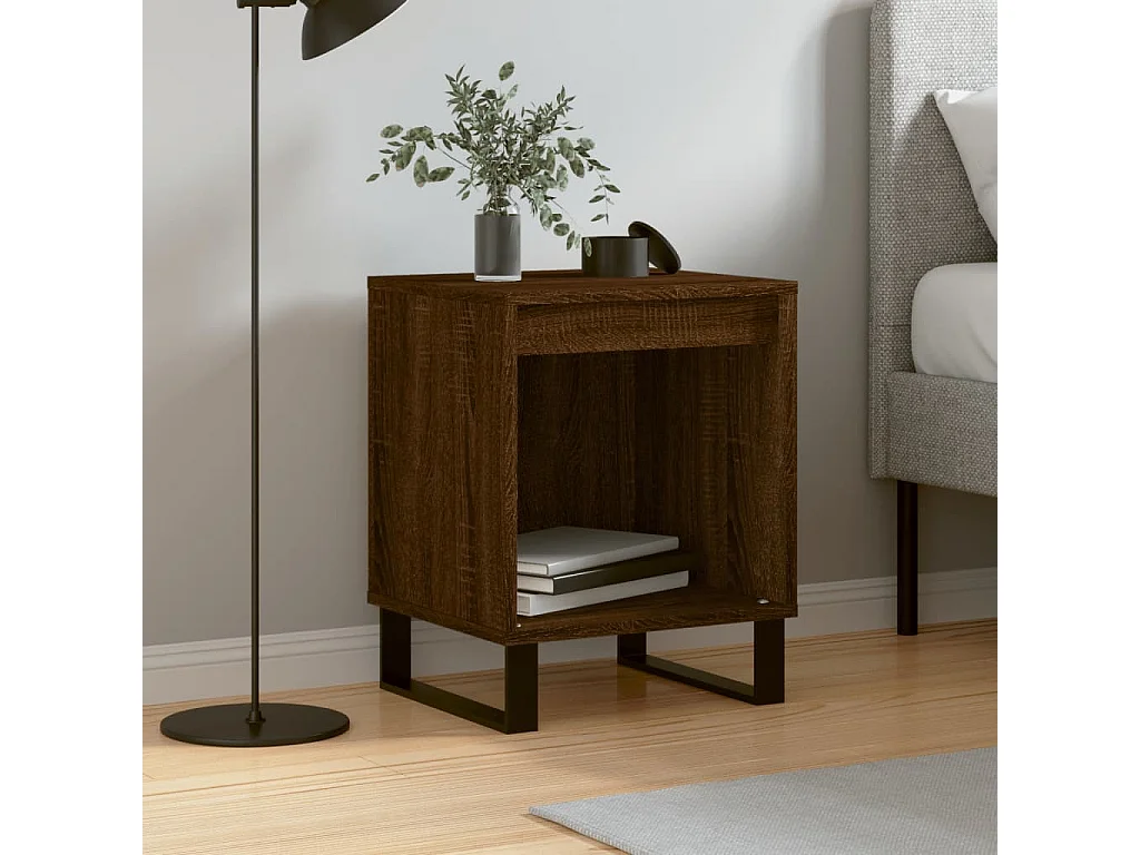 Table de chevet chêne marron 40x35x50 cm bois d’ingénierie