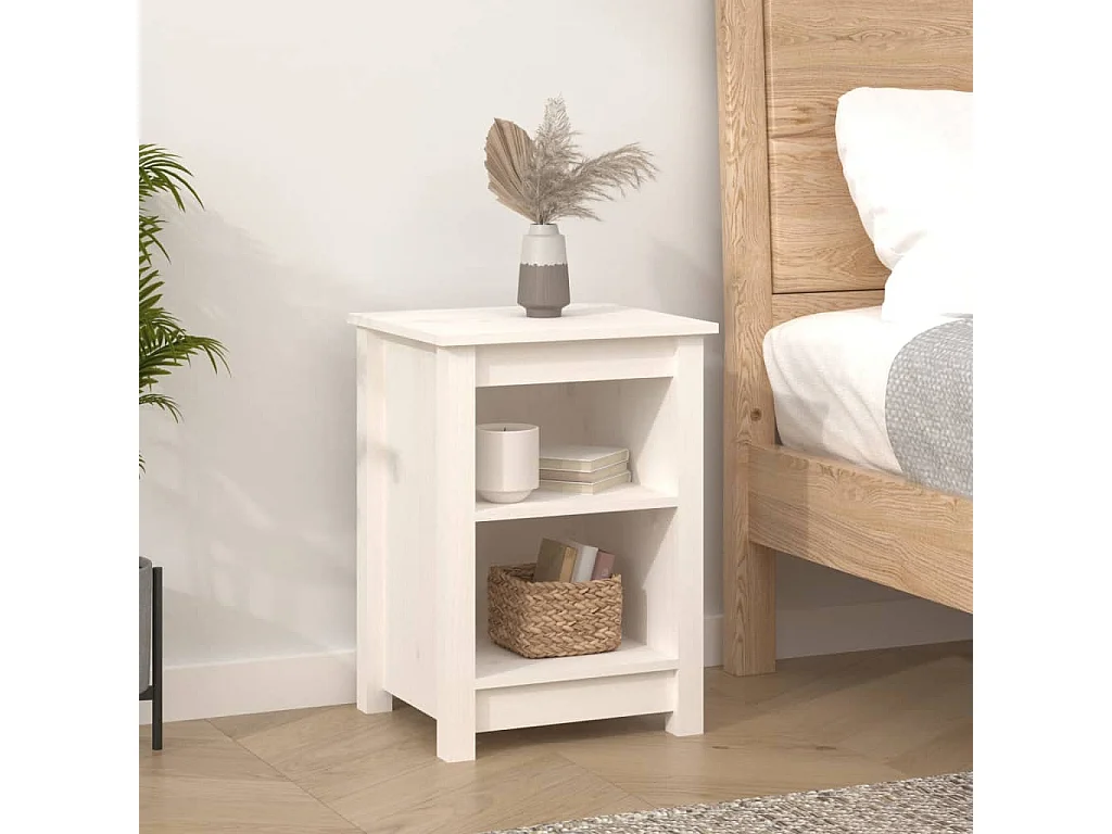 Mesas de cabeceira 2 peças 40x35x55 cm pinho maciço branco