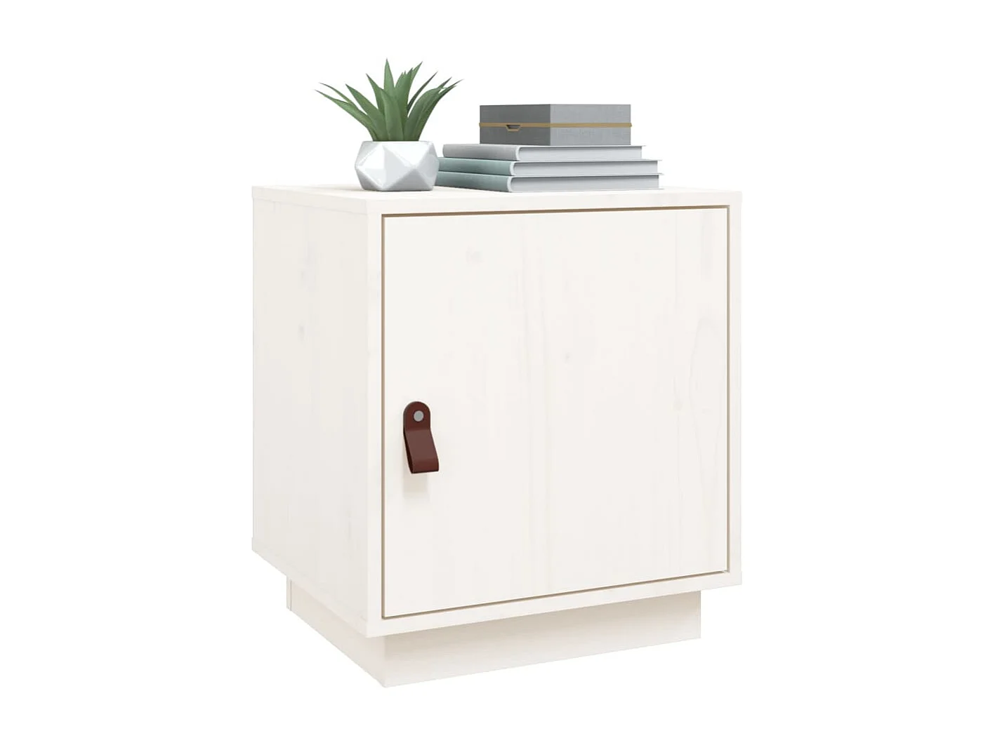 Mesa de cabeceira 40x34x45 cm madeira de pinho maciça branco