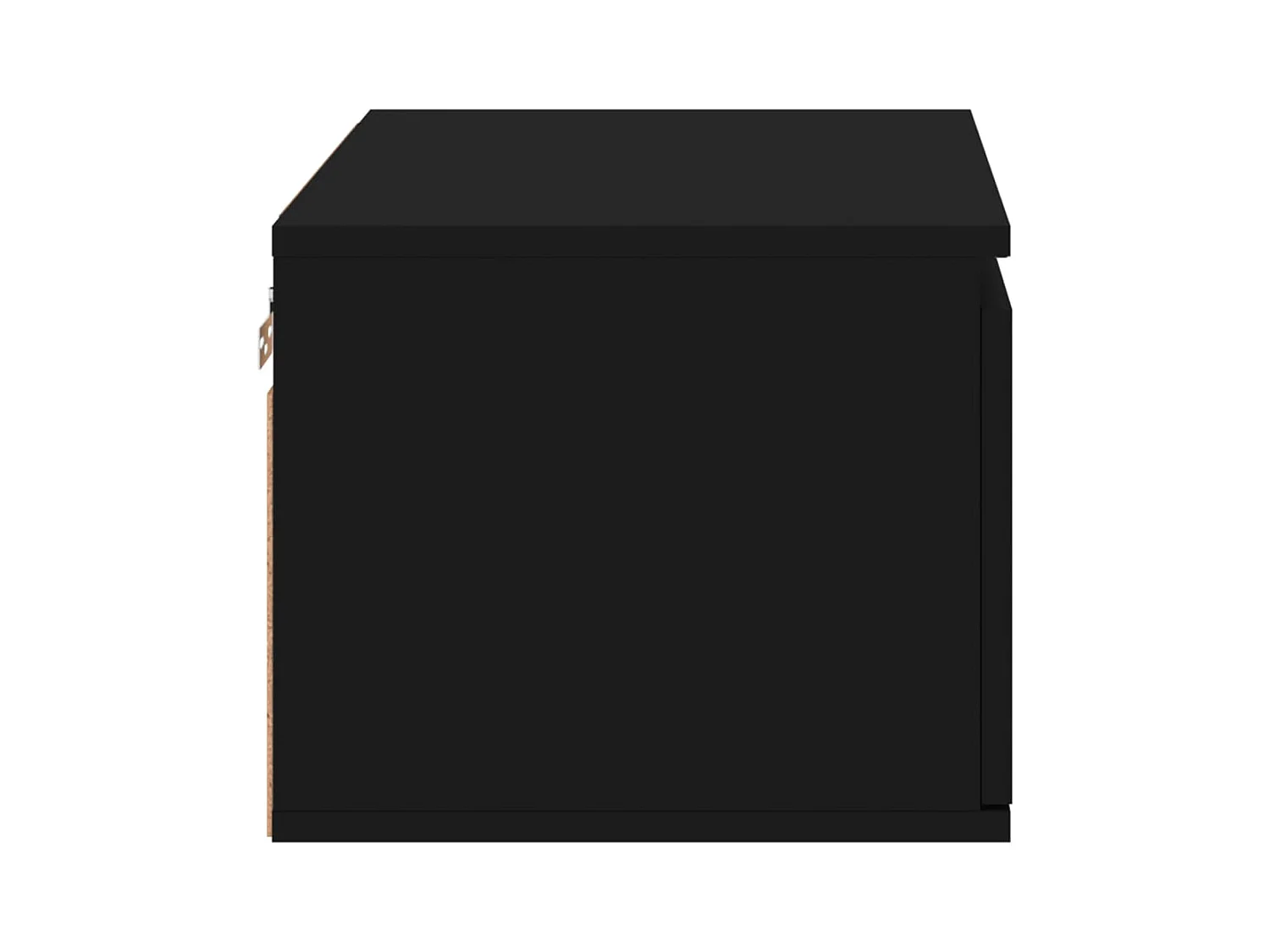 Mesas de cabeceira de parede com luzes LED 2 peças preto