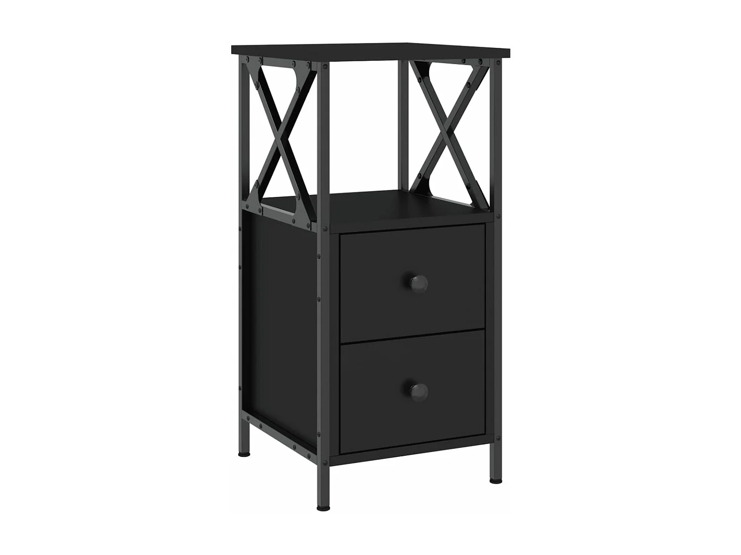 Table de chevet noir 34x35,5x70 cm bois d’ingénierie