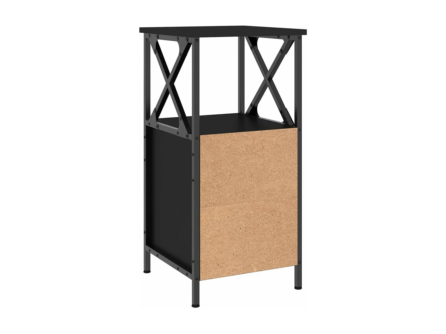 Table de chevet noir 34x35,5x70 cm bois d’ingénierie