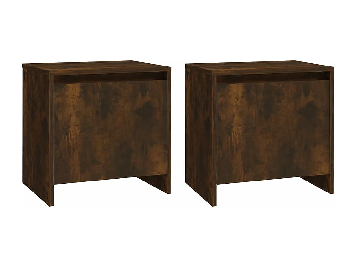 Tables de chevet 2 pièces chêne fumé 45x34x44,5 cm bois ingénierie