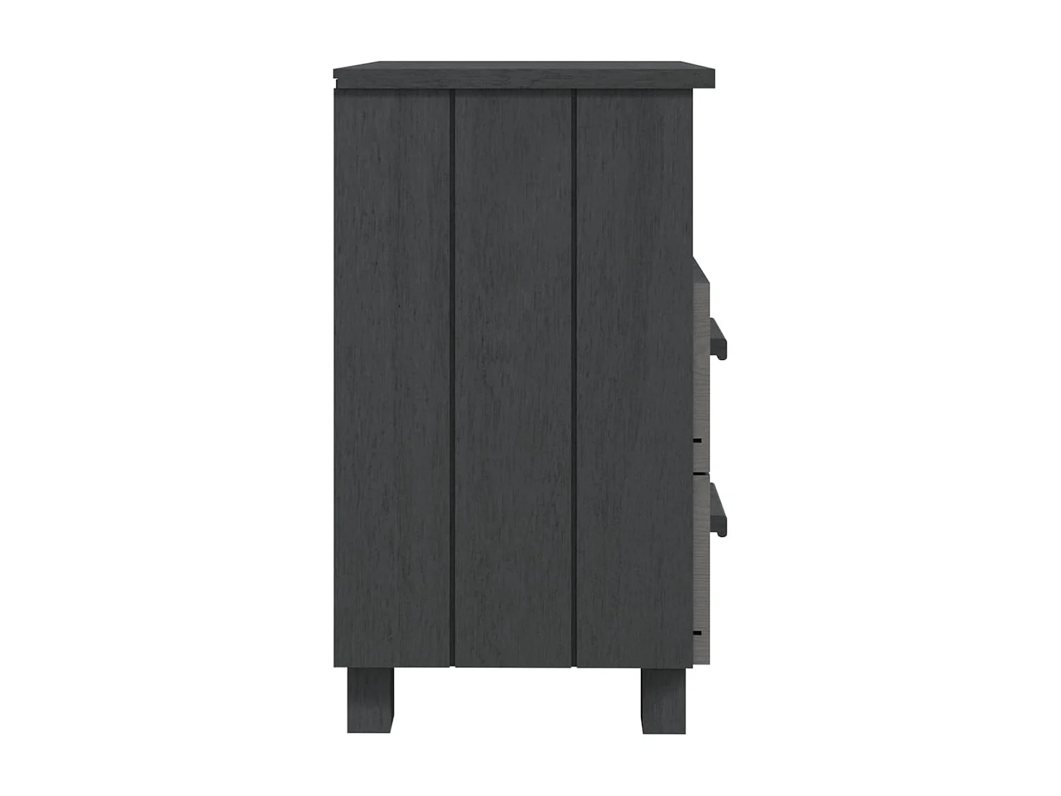 Mesita de noche HAMAR madera maciza pino gris oscuro 40x35x62cm