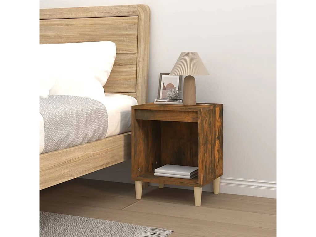 Table de chevet Chêne fumé 40x35x50 cm