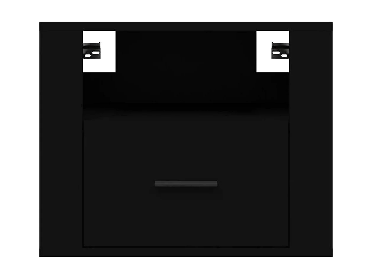 Table de chevet murale Noir 50x36x40 cm