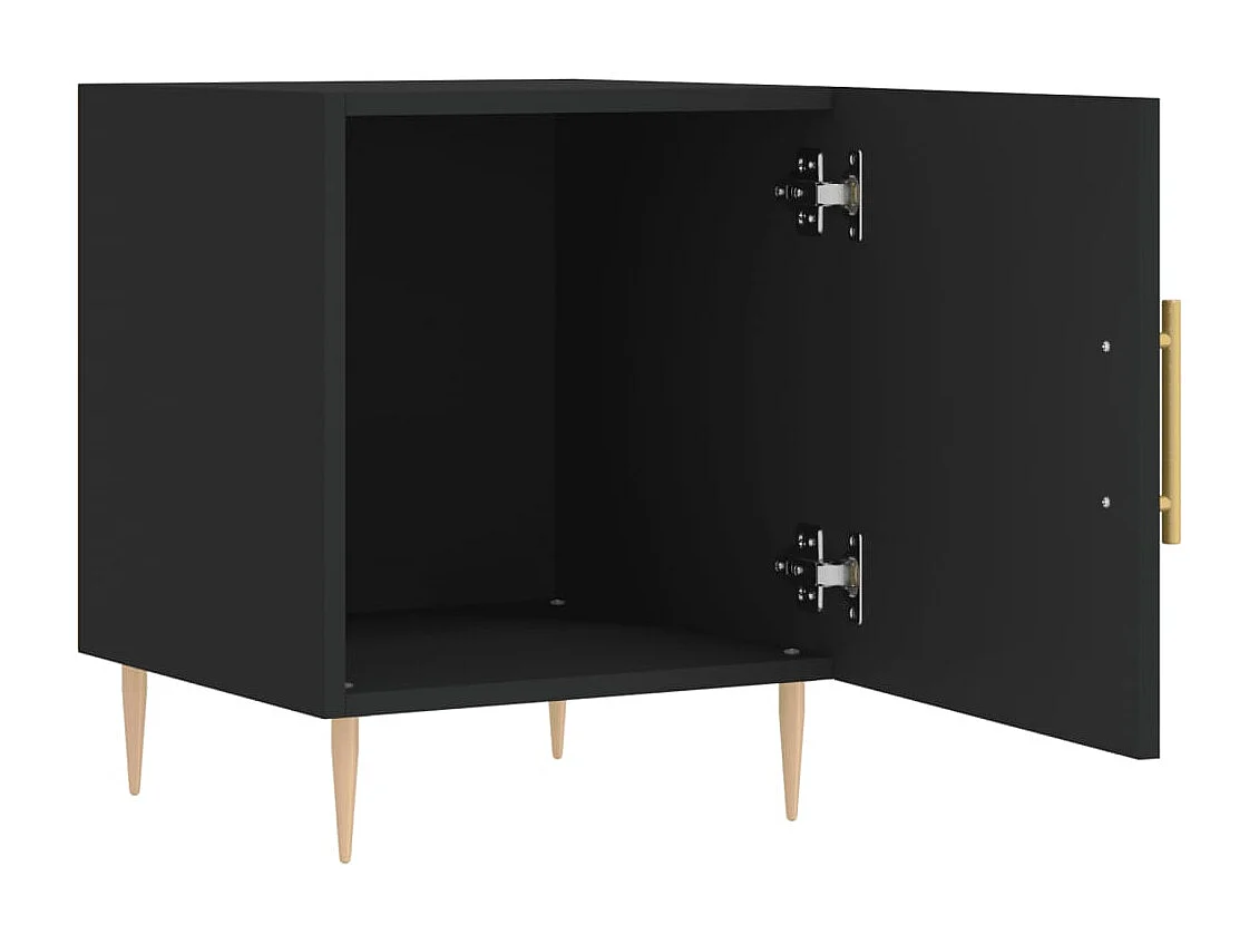 Table de chevet noir 40x40x50 cm bois d’ingénierie