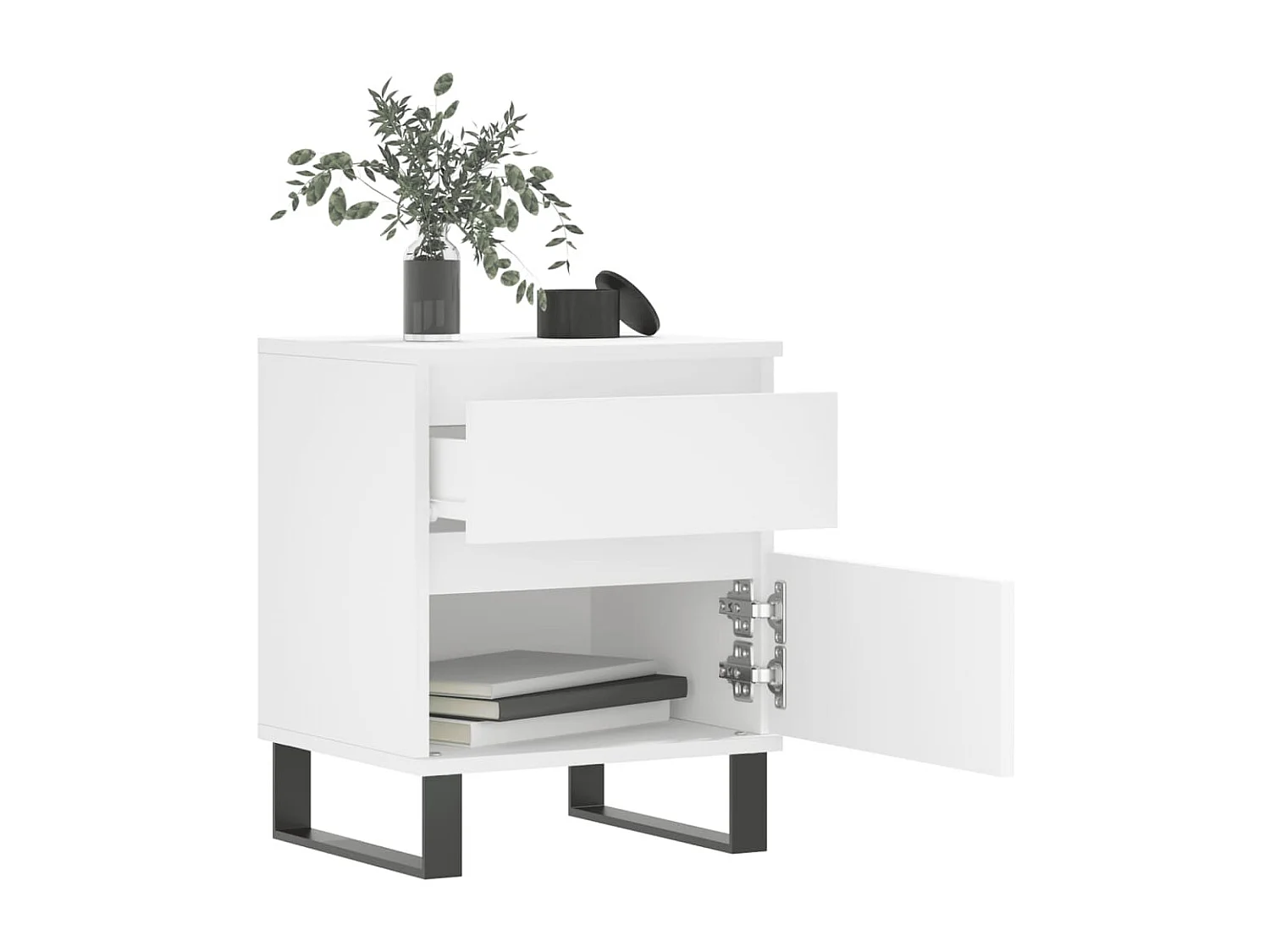 Tables de chevet 2 pièces blanc 40x35x50 cm bois d’ingénierie