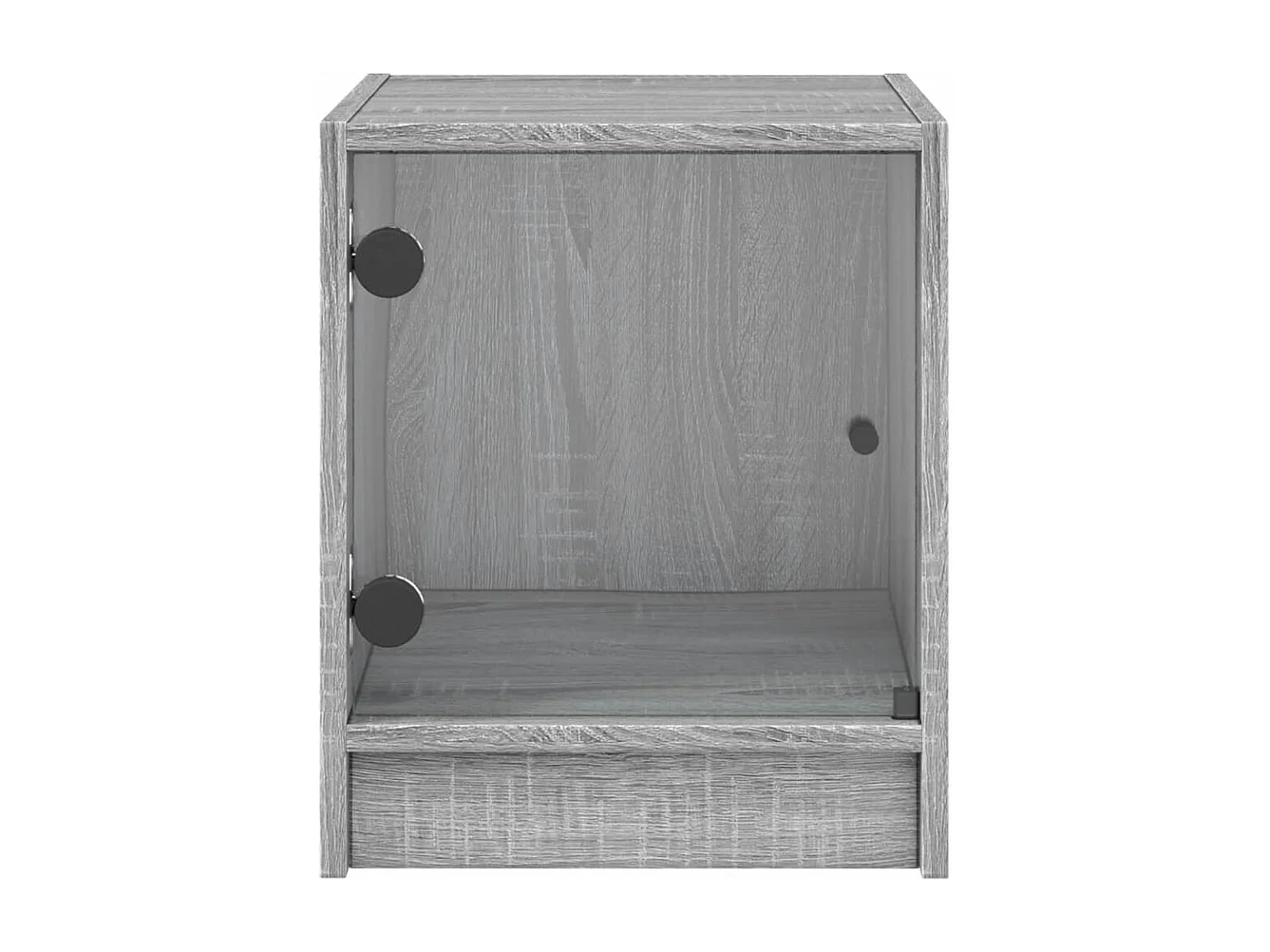 Mesita de noche con puerta de vidrio gris Sonoma 35x37x42 cm