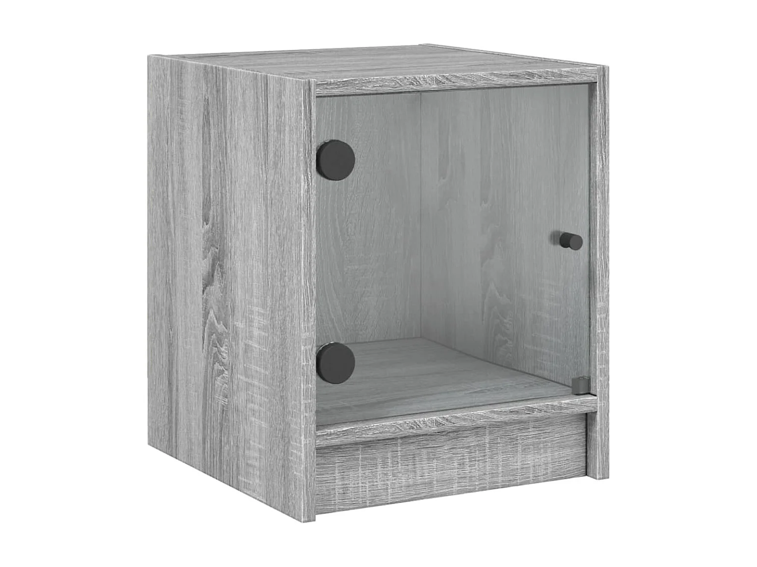 Table de chevet avec porte en verre sonoma gris 35x37x42 cm