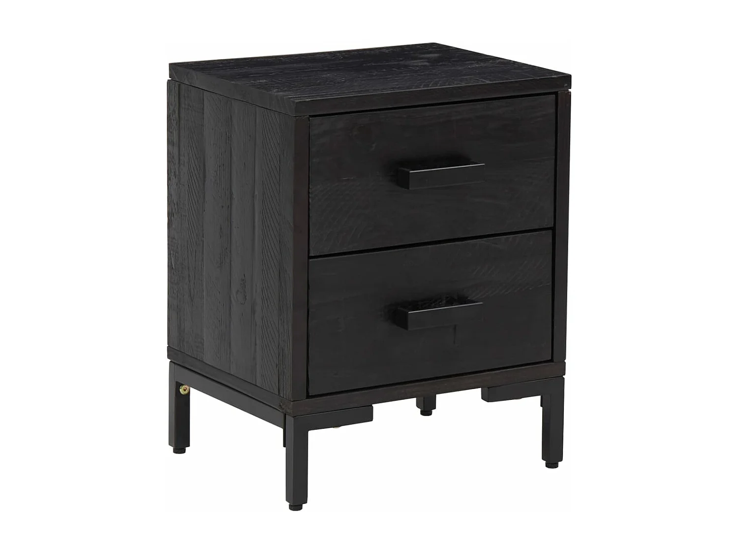 Table de chevet Noir 36x30x45 cm Bois de pin massif