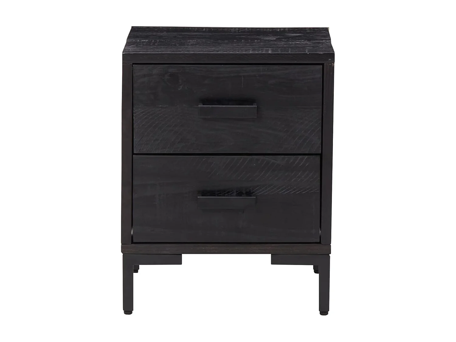 Table de chevet Noir 36x30x45 cm Bois de pin massif