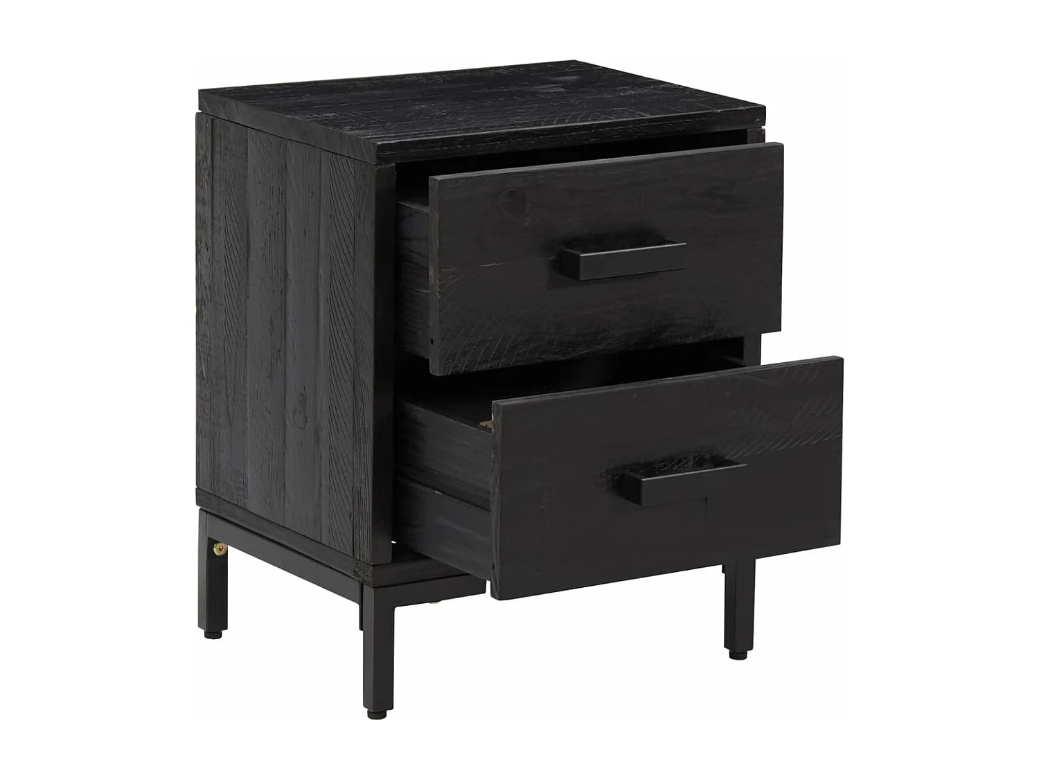 Table de chevet Noir 36x30x45 cm Bois de pin massif