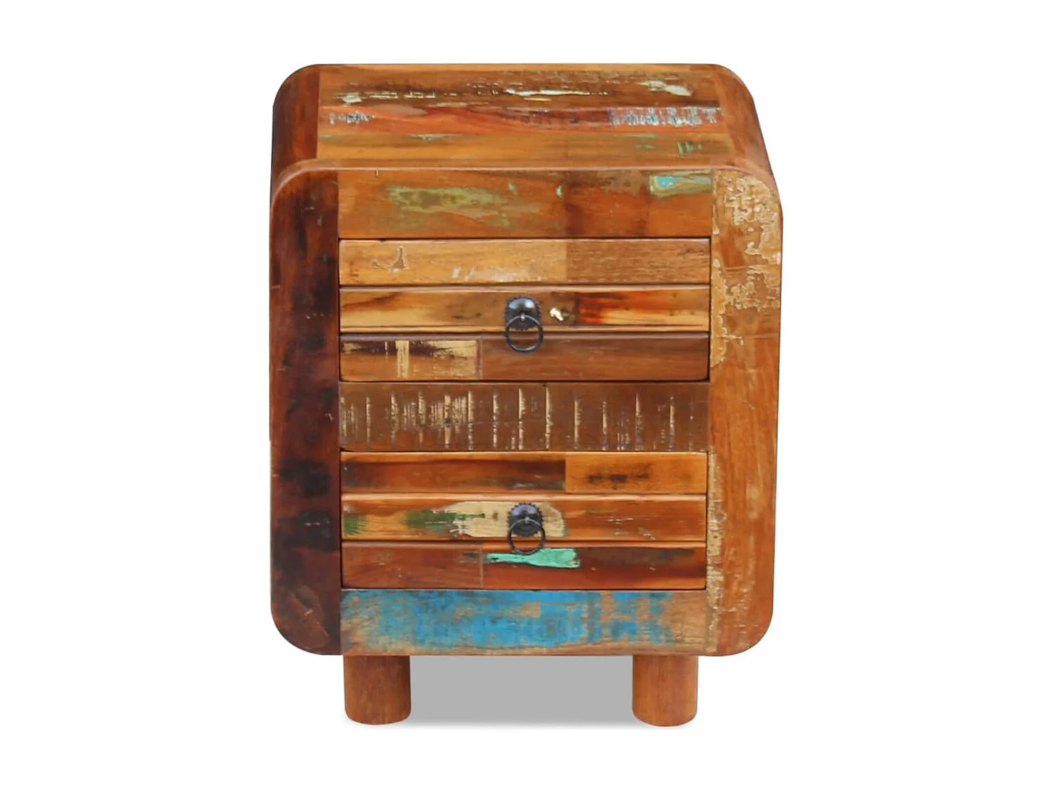 Mesa de cabeceira 43x33x51 cm madeira reciclada maciça