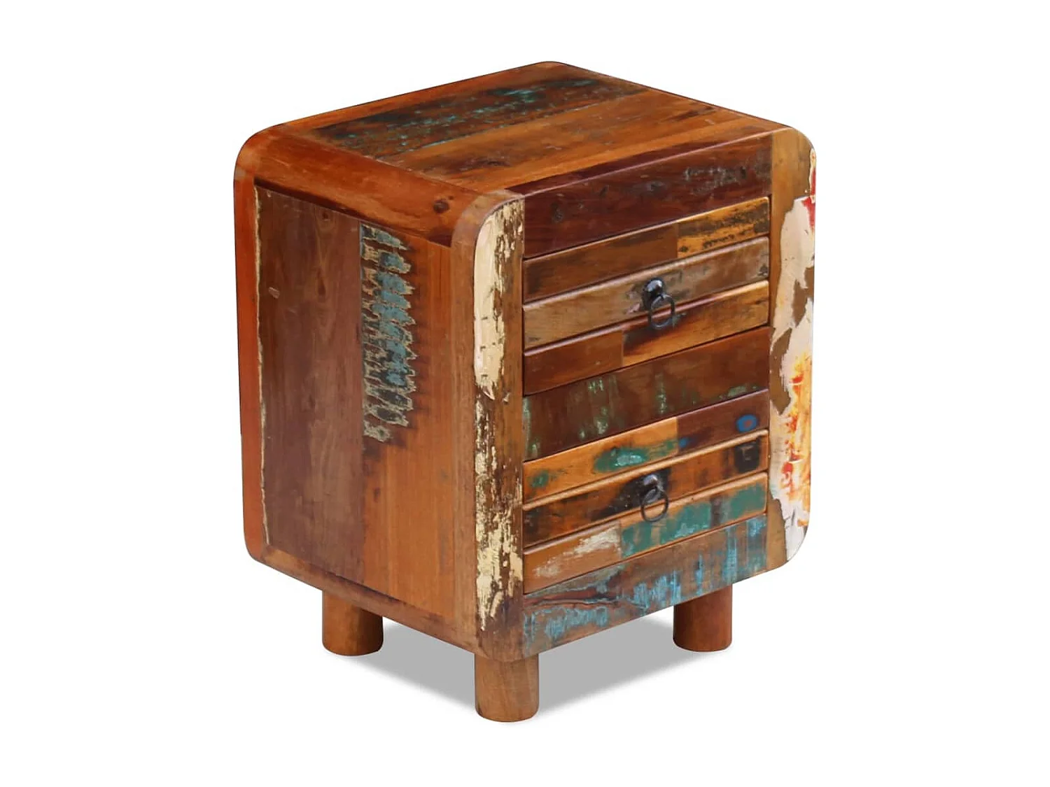 Mesa de cabeceira 43x33x51 cm madeira reciclada maciça