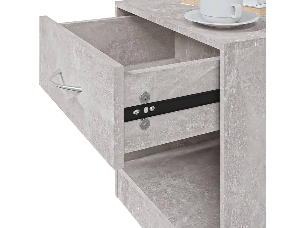 Tables de chevet 2 pièces avec tiroir Gris béton
