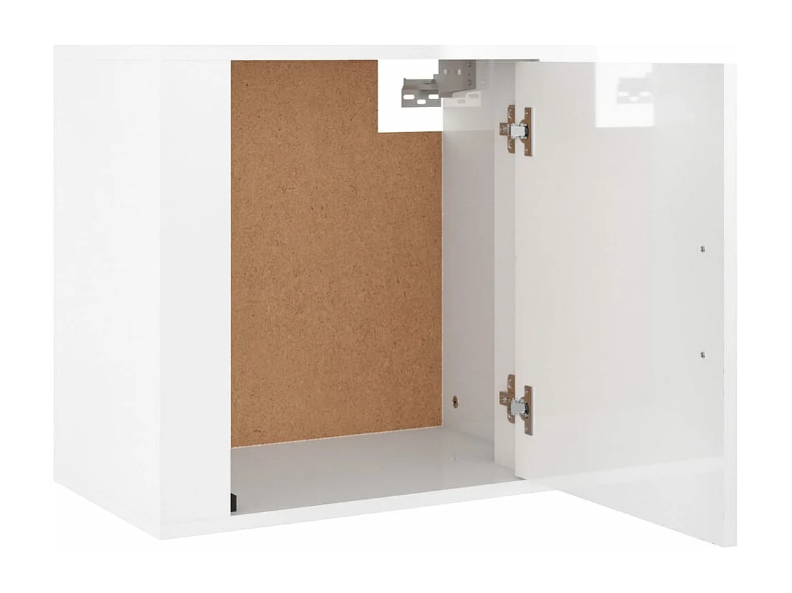 Table de chevet murale Blanc brillant 50x30x47 cm