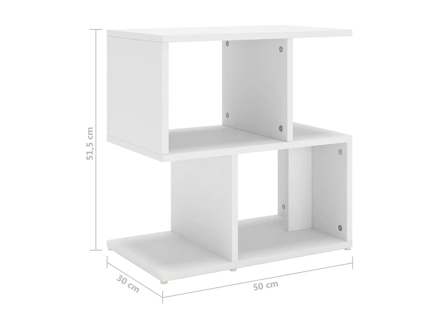 Tables de chevet 2 pièces Blanc 50x30x51,5 cm Aggloméré