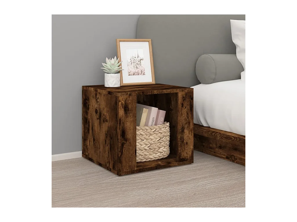 Table de chevet Chêne fumé 41x40x36 cm Bois d'ingénierie
