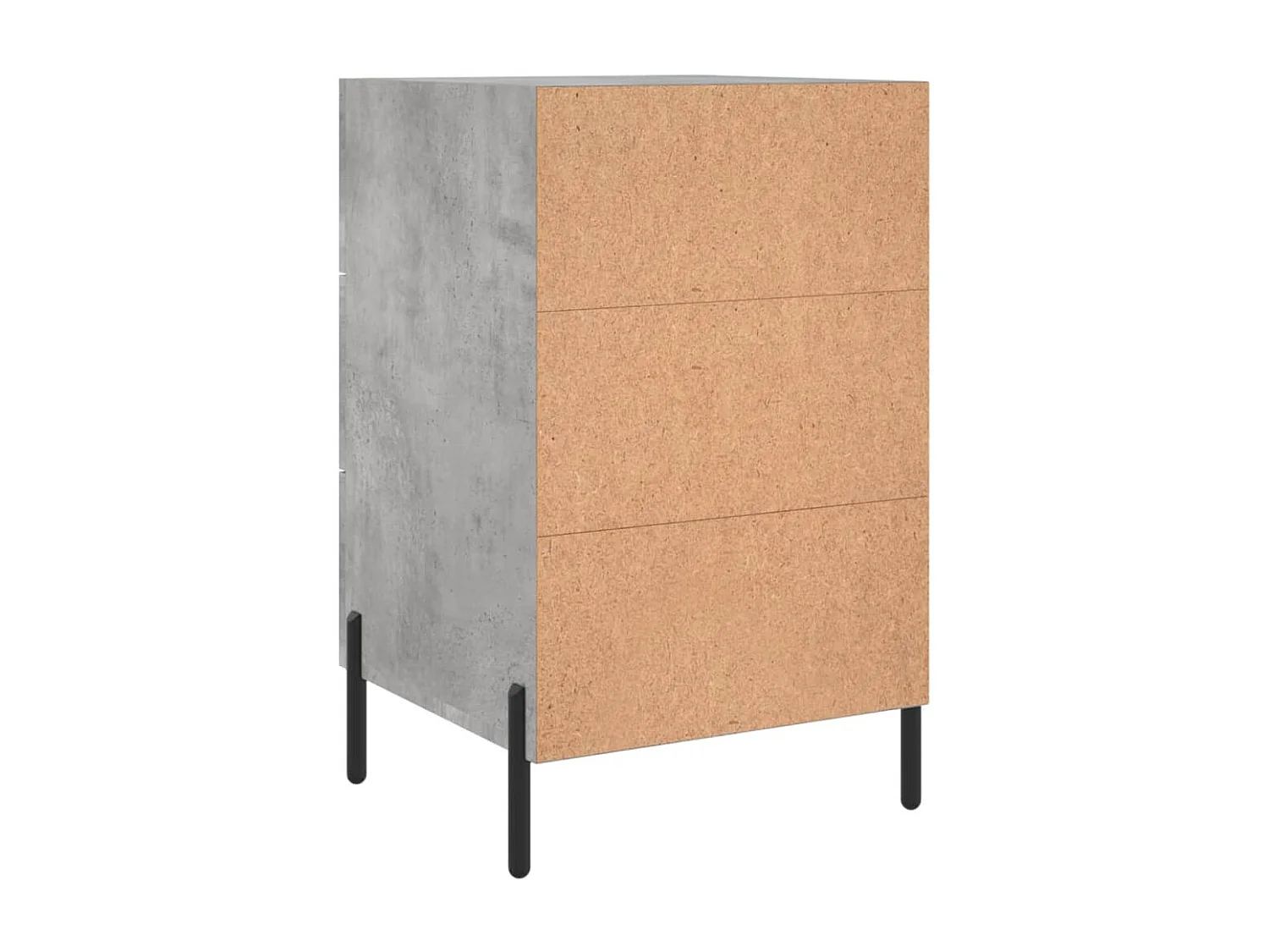 Mesita de noche madera de ingeniería gris hormigón 40x40x66 cm