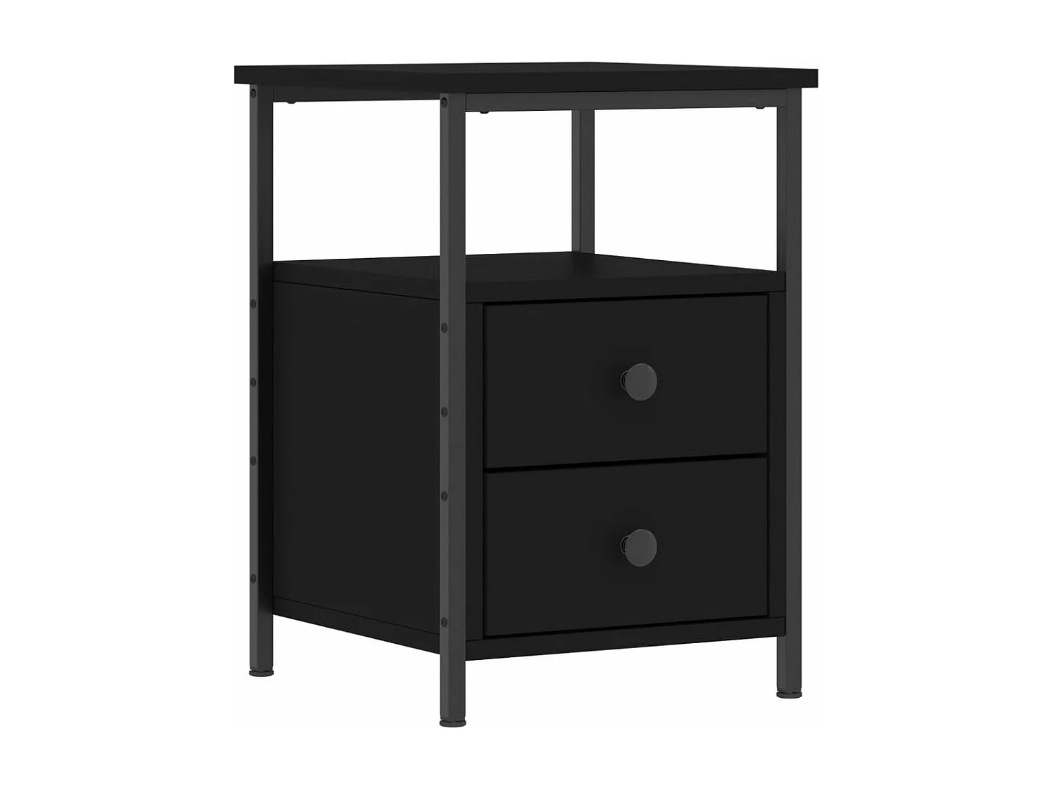 Table de chevet noir 34x35,5x50 cm bois d’ingénierie