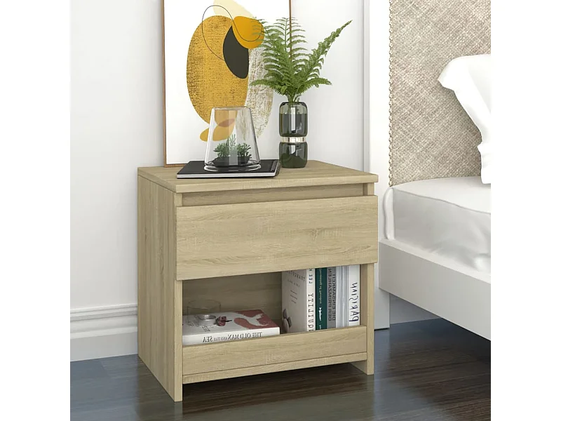 Tables de chevet 2 pièces Chêne sonoma 40x30x39 cm Aggloméré