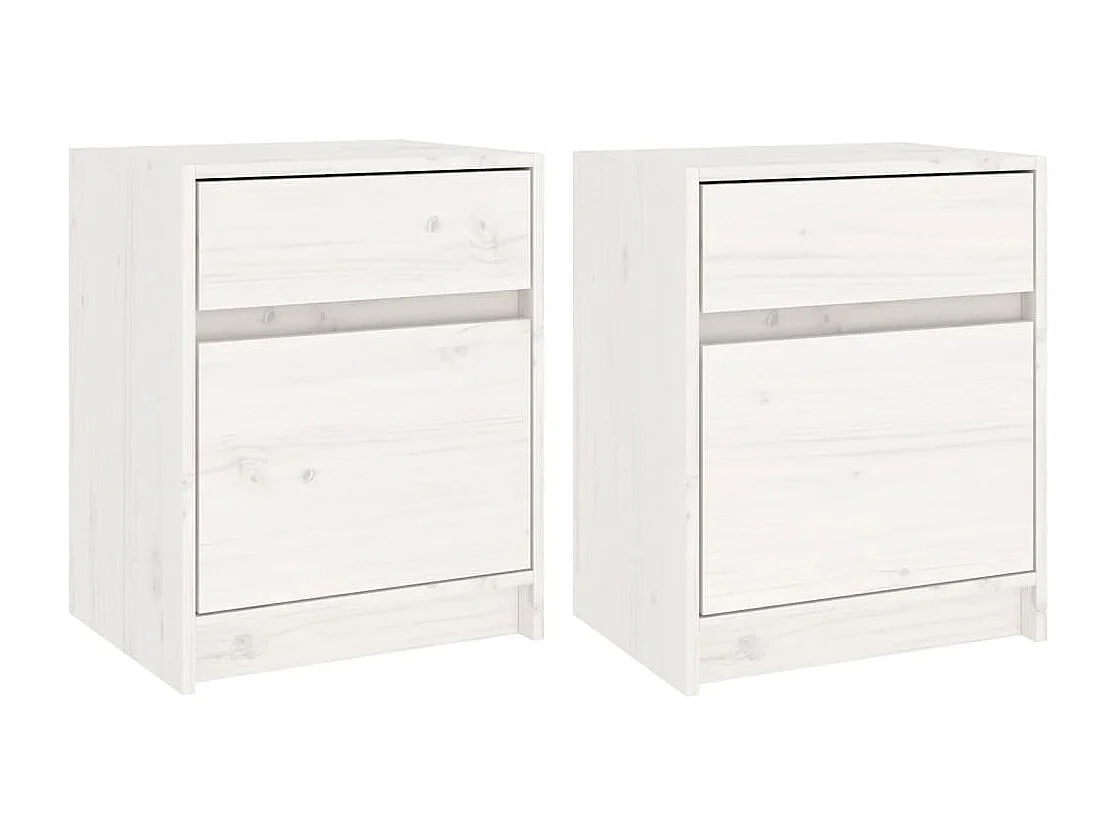Tables de chevet 2 pièces Blanc 40x31x50 cm Bois de pin massif