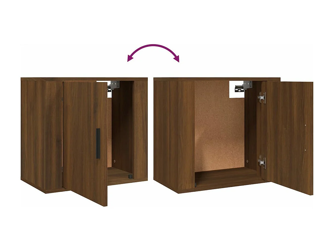 Table de chevet murale Chêne marron 50x30x47 cm