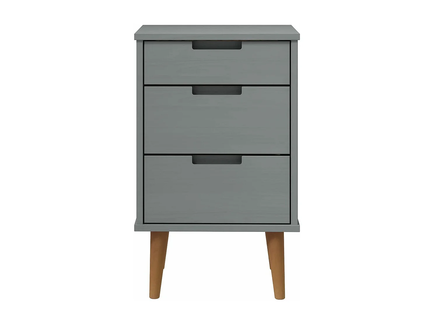 Mesita de noche MOLDE madera maciza de pino gris 40x35x65 cm