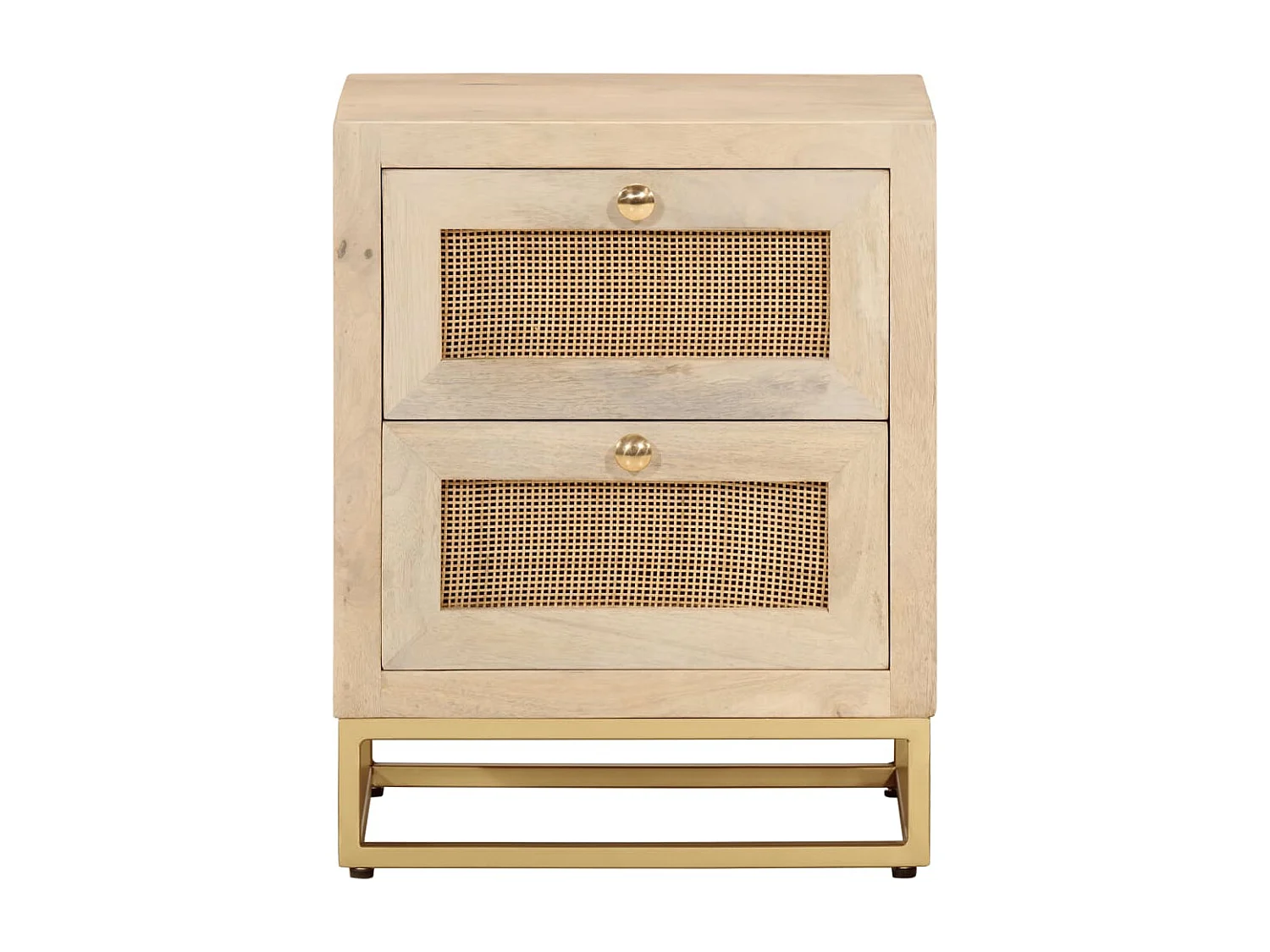 Table de chevet 40x30x50 cm bois massif manguier et fer