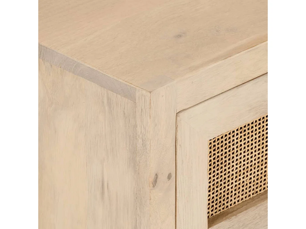 Table de chevet 40x30x50 cm bois massif manguier et fer