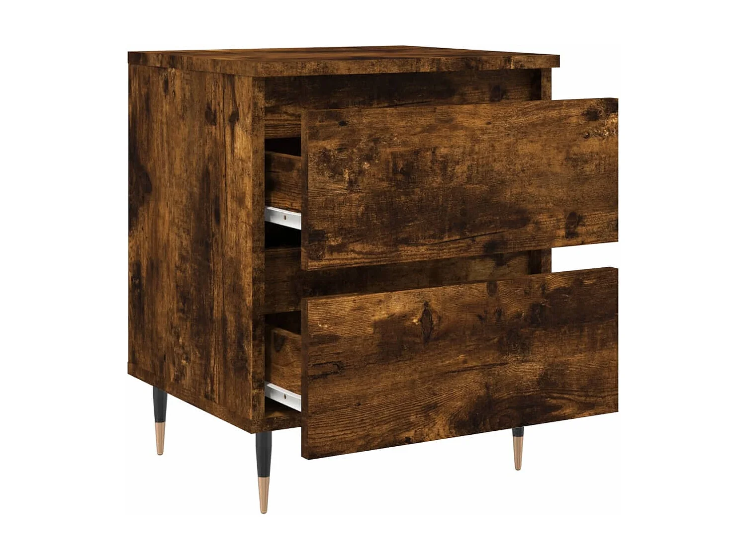 Table de chevet chêne fumé 40x35x50 cm bois d’ingénierie