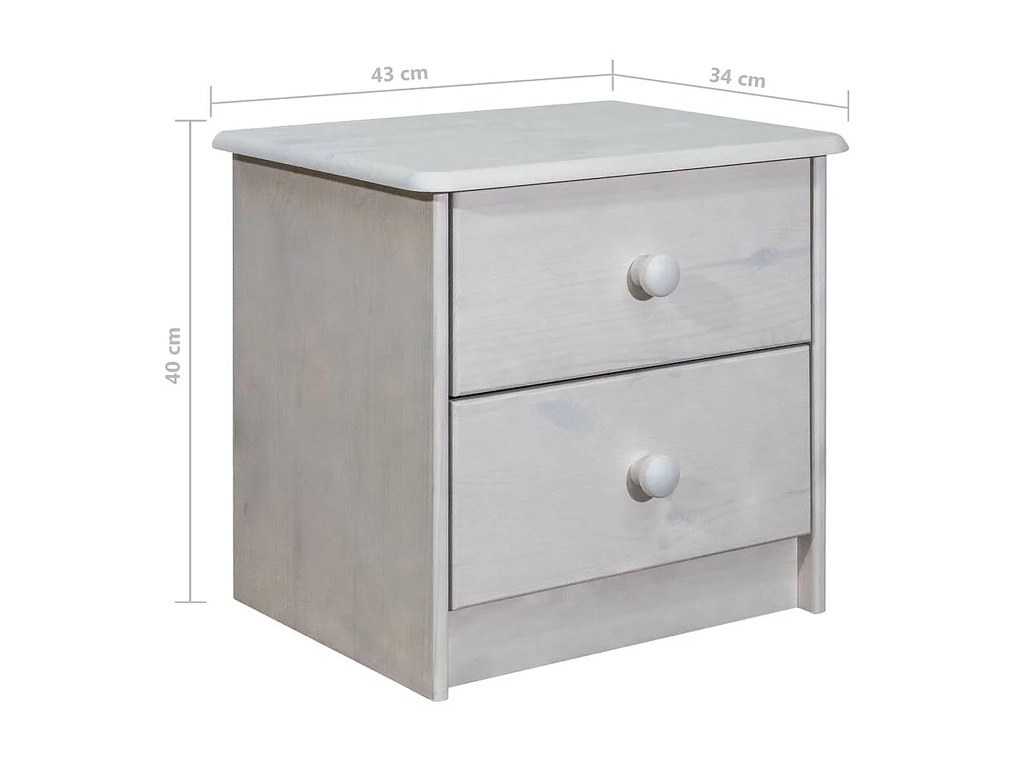 Table de chevet 43x34x40 cm Bois de pin solide