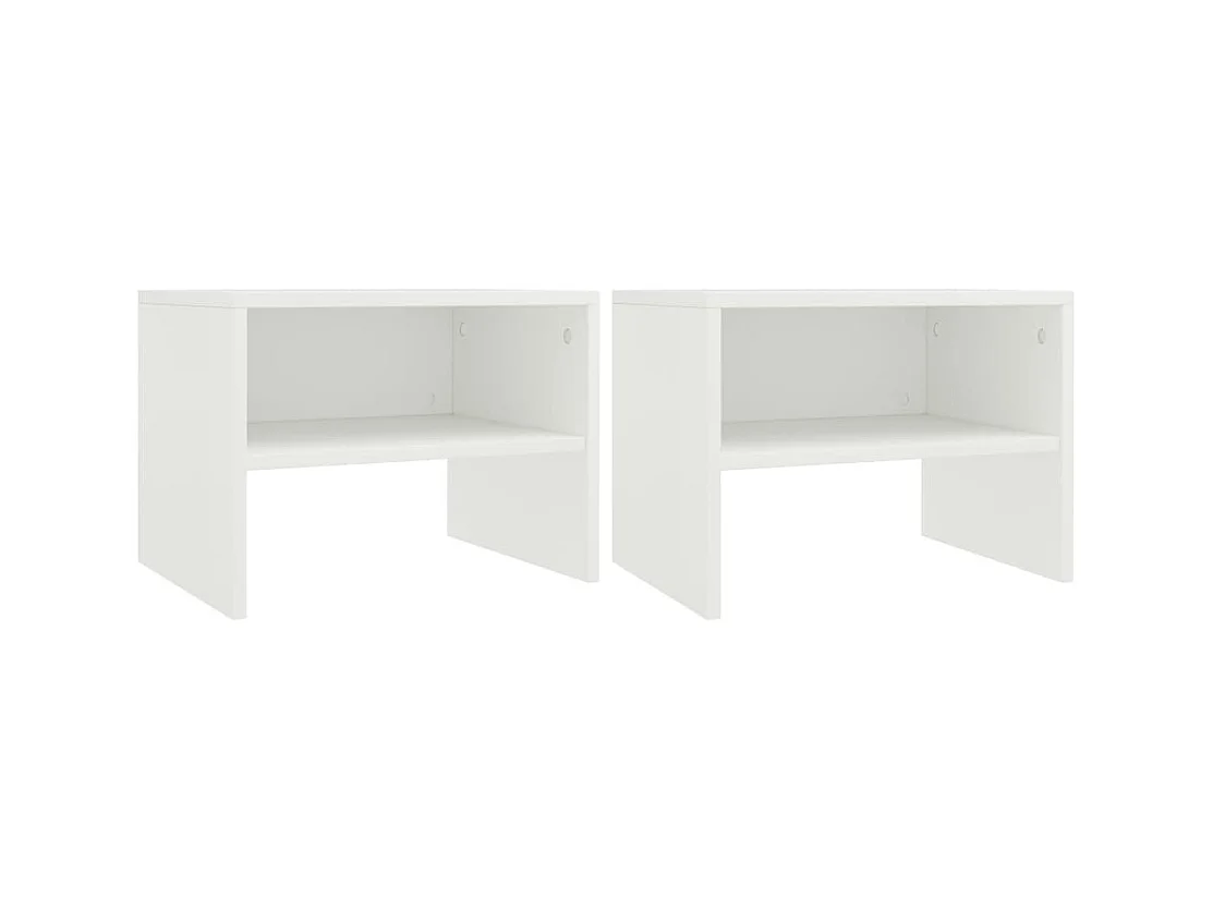 Tables de chevet 2 pièces Blanc 40x30x30 cm Bois d'ingénierie