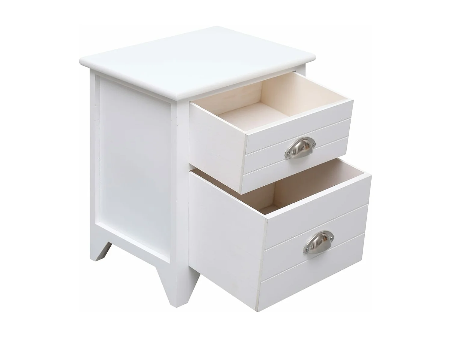 Table de chevet Blanc 38x28x45 cm Bois de Paulownia