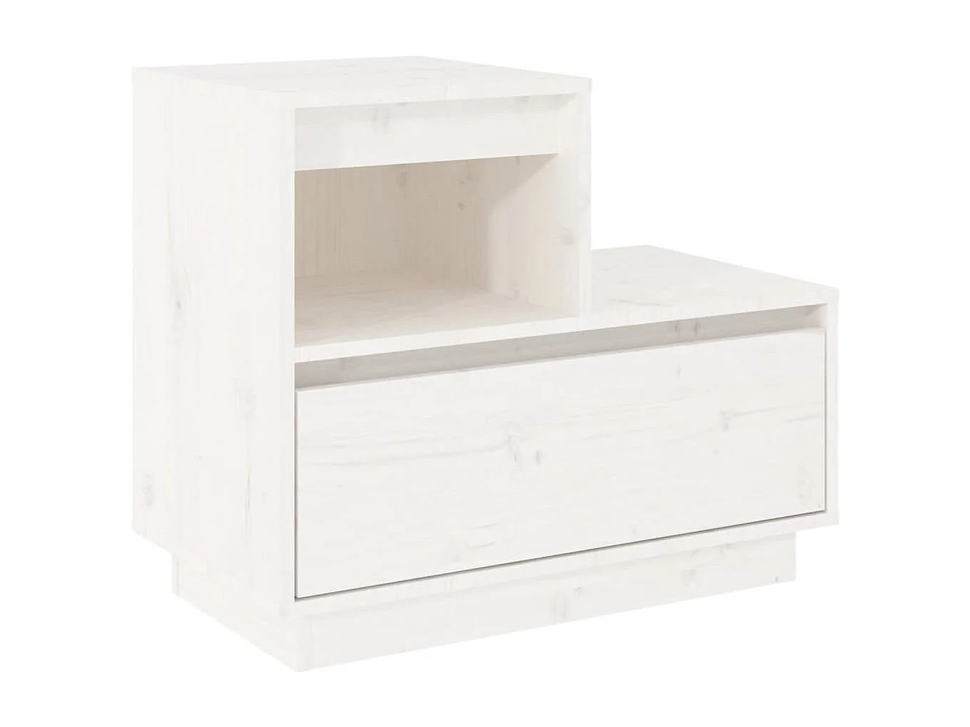 Mesita de noche madera maciza de pino blanco 60x34x51 cm