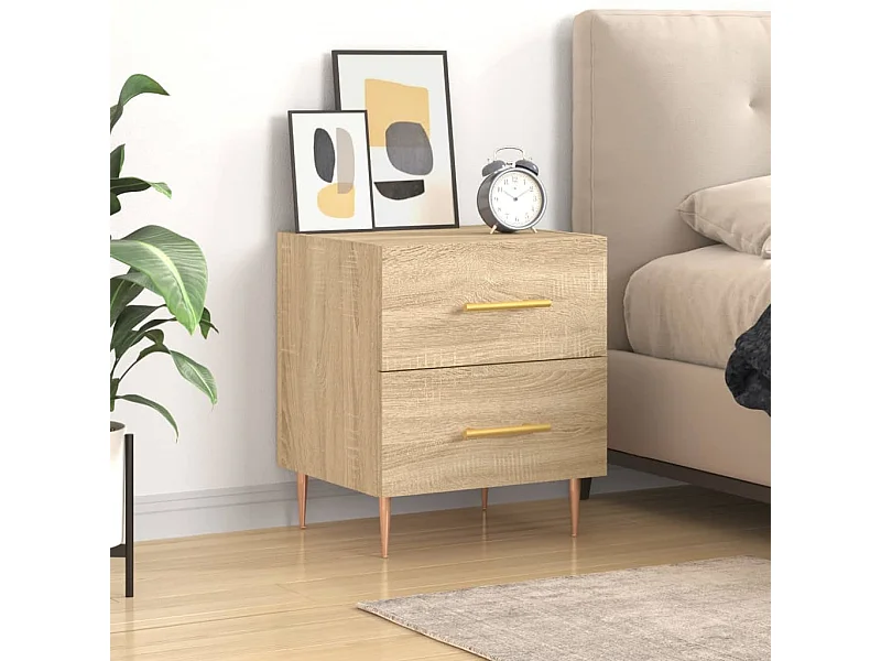 Table de chevet chêne sonoma 40x35x47,5 cm bois d’ingénierie