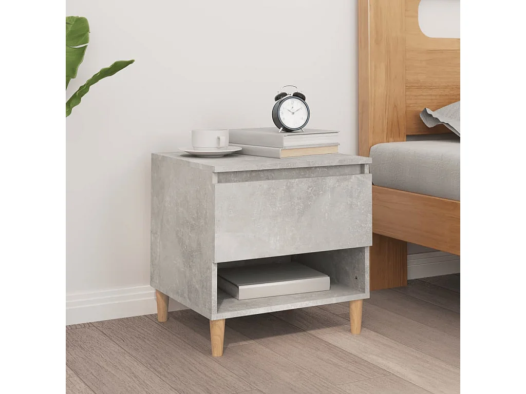 Table de chevet Gris béton 50x46x50 cm Bois d'ingénierie