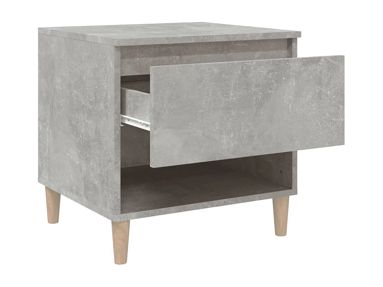 Table de chevet Gris béton 50x46x50 cm Bois d'ingénierie