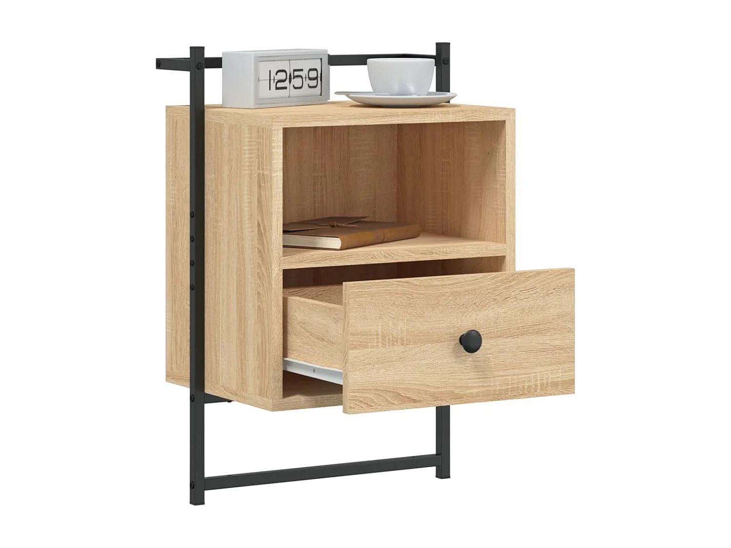 Table de chevet murale chêne sonoma 40x30x61 cm