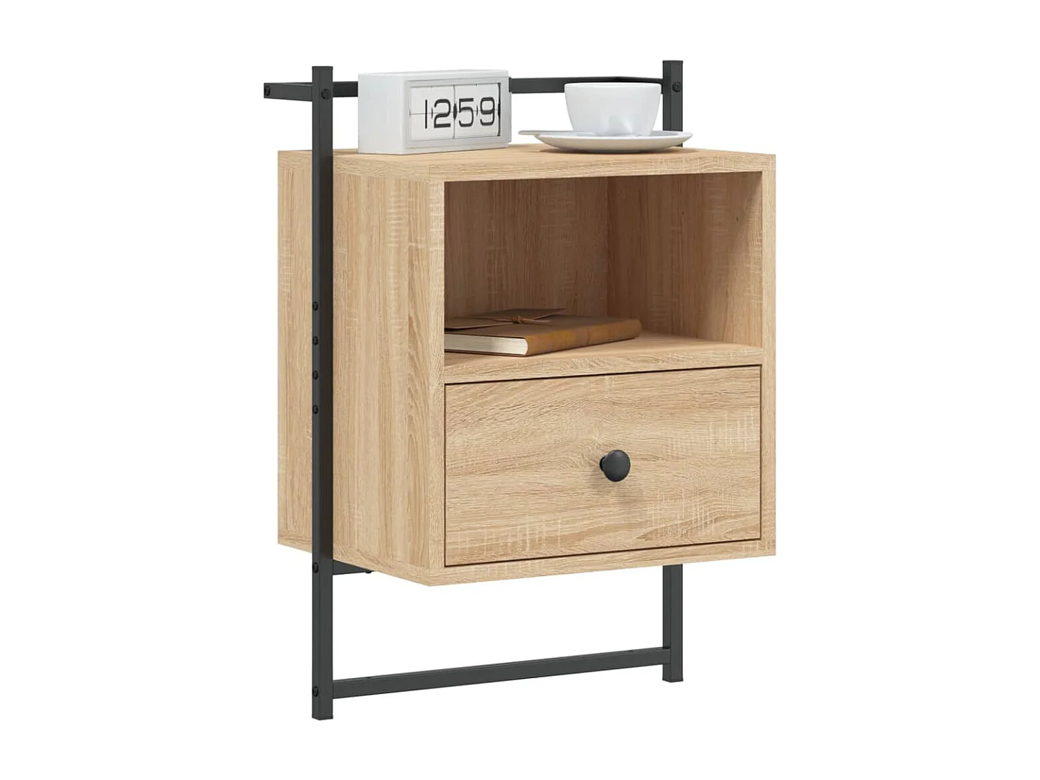 Table de chevet murale chêne sonoma 40x30x61 cm