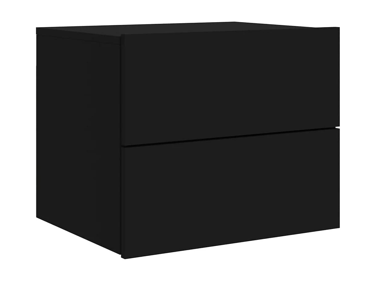 Table de chevet murale avec lumières LED noir