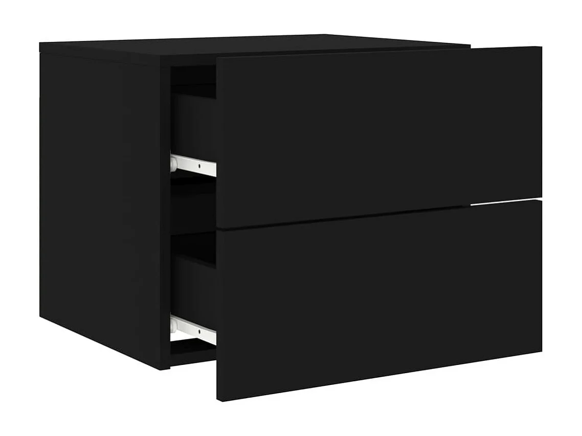 Table de chevet murale avec lumières LED noir