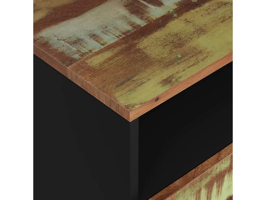 Mesita de noche madera reciclada y contrachapada 50x33x62 cm