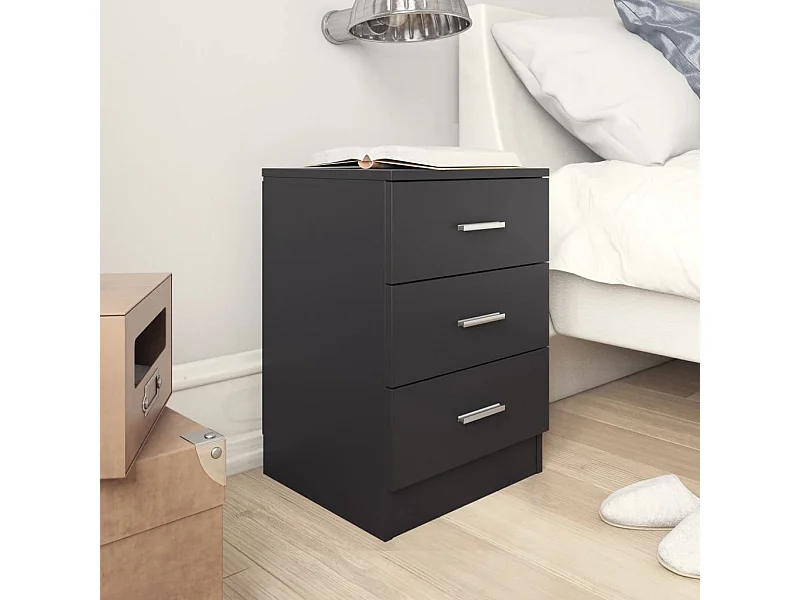 Mesa de cabeceira 38x35x56 cm derivados de madeira preto