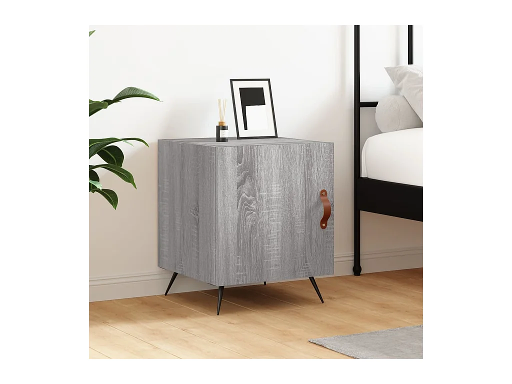 Mesa cabeceira 40x40x50 cm derivados de madeira cinzento sonoma