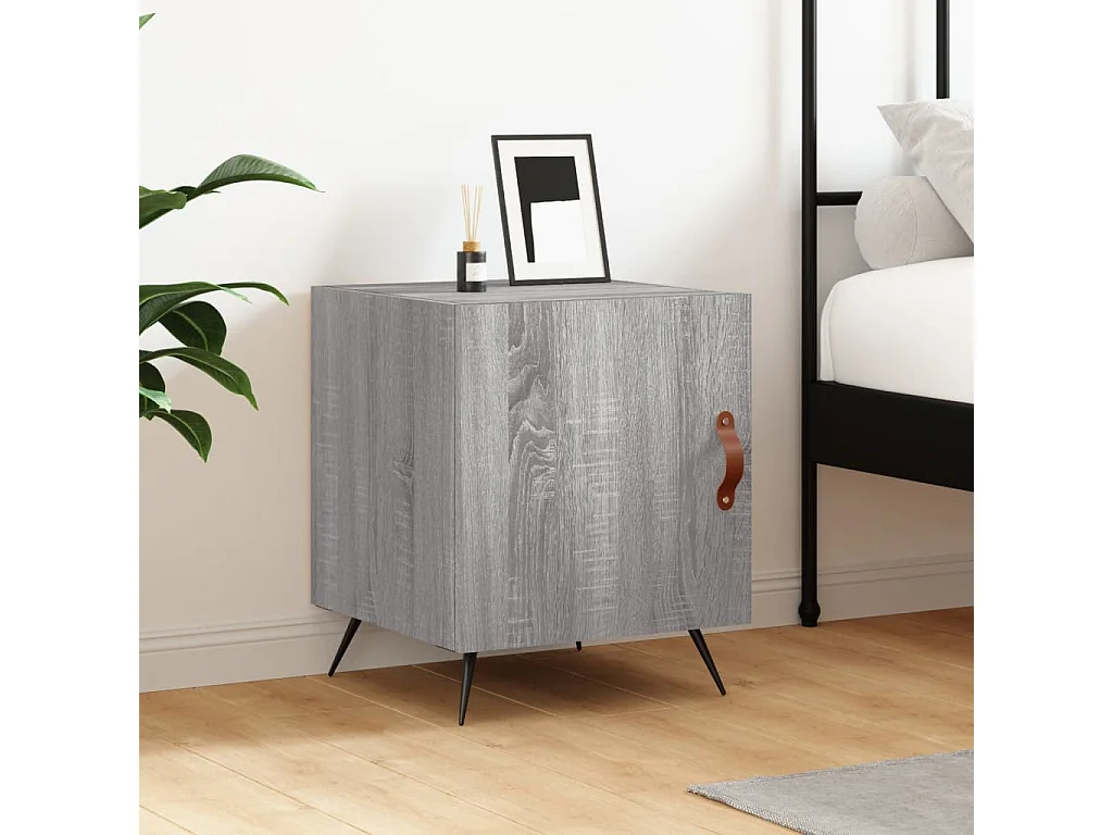 Mesa cabeceira 40x40x50 cm derivados de madeira cinzento sonoma